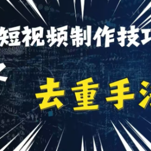 2024最新短视频纯手工去重技巧 合规搬运二创剪辑方法详解-雨叶虚拟资源网