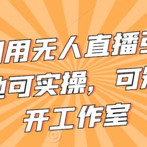 无需卖货的无人直播引流实操教程 可矩阵可工作室规模化落地-雨叶虚拟资源网