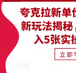 2024夸克拉新11元单价最新玩法 无外链日入500实操详解-雨叶虚拟资源网