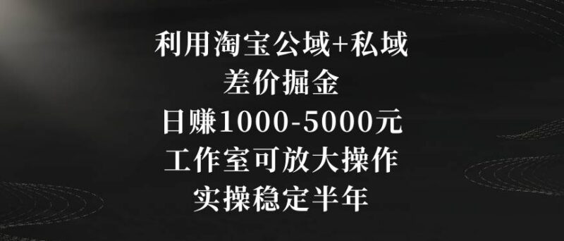 淘宝公域+私域差价掘金实操教程 工作室可放大长期稳定盈利