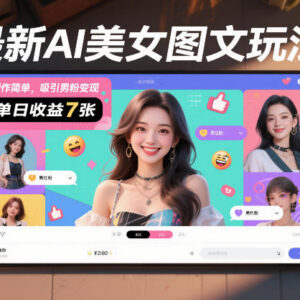 AI生成美女图文实操玩法 零侵权低门槛吸引男粉变现全指南-雨叶虚拟资源网