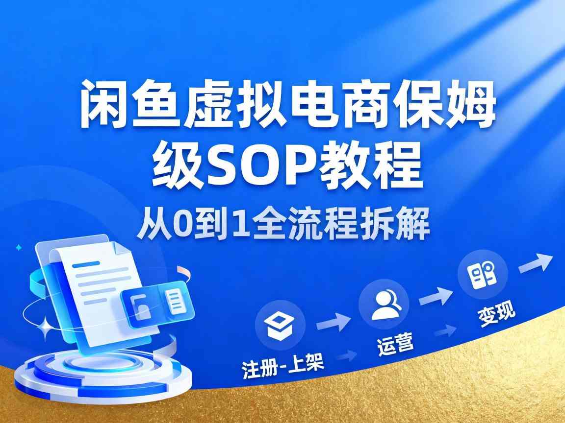 图片[1]-闲鱼虚拟电商保姆级SOP教程 低门槛新手可落地实操指南