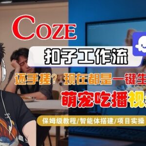 Coze智能体工作流生成萌宠吃播短视频 全流程教学及变现指南-雨叶虚拟资源网