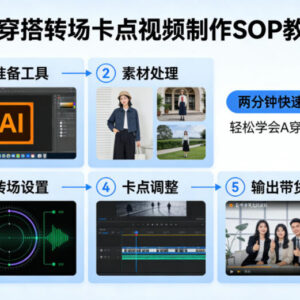 AI穿搭转场卡点视频制作SOP教程 零基础快速上手做穿搭带货内容-雨叶虚拟资源网