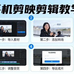 手机剪映零基础剪辑教学 小白易上手的热门特效制作教程-雨叶虚拟资源网