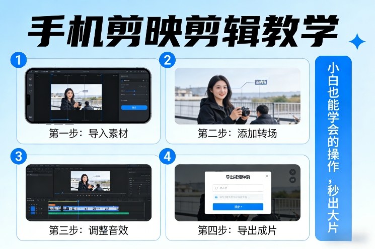 手机剪映零基础剪辑教学 小白易上手的热门特效制作教程