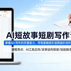 AI短故事短剧写作课 零基础掌握AI+写作技能解锁内容变现路径-雨叶虚拟资源网