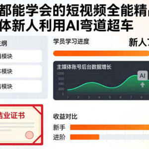自媒体新人AI短视频全能课 从起号剪辑到变现全流程教学-雨叶虚拟资源网