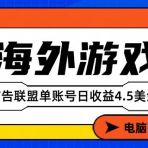 海外游戏广告变现玩法揭秘 单账号日收益4.5美刀全自动可当天变现-雨叶虚拟资源网
