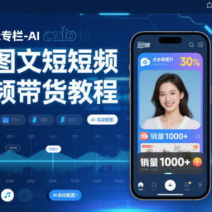 AI图文短视频带货剪辑教程 多品类实操技巧及工具用法-雨叶虚拟资源网