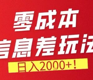 零门槛零成本信息差副业项目 长期稳定可落地实操教程-雨叶虚拟资源网