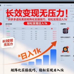 2025拼多多虚拟类目矩阵运营实操技巧 轻资产长效变现玩法详解-雨叶虚拟资源网