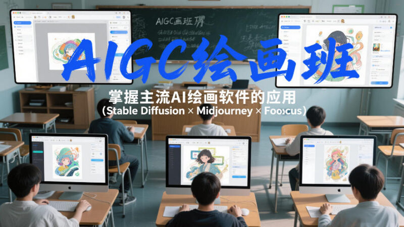 AIGC绘画班实操教学 掌握3款主流AI绘画软件从入门到高阶应用