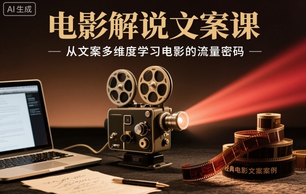 电影解说文案全流程教程 多维度掌握影视内容流量获取方法