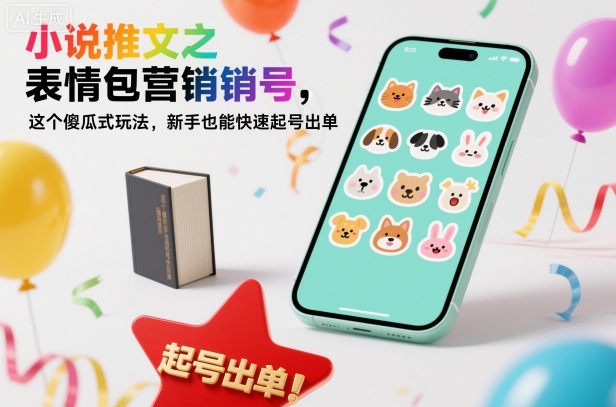 小说推文表情包营销号傻瓜式玩法 新手零基础快速起号出单教程