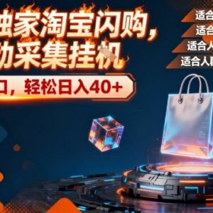 淘宝闪购全自动采集项目教程 单人零门槛单窗口可日入40+-雨叶虚拟资源网