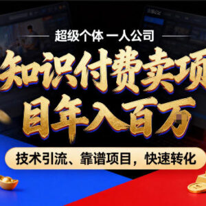 2026年知识付费卖项目玩法 AI智能体IP搭建引流成交全指南-雨叶虚拟资源网