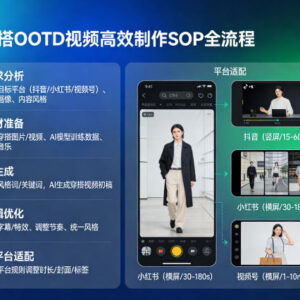 AI穿搭OOTD视频高效制作SOP全流程 适配抖音小红书视频号全平台-雨叶虚拟资源网