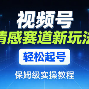 视频号情感赛道全新玩法 零基础轻松起号保姆级实操教程-雨叶虚拟资源网