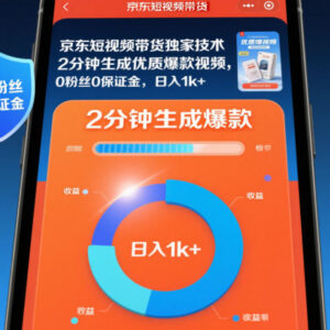 京东短视频带货新手实操指南 0粉丝0保证金2分钟做爆款视频-雨叶虚拟资源网