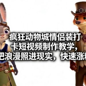 疯狂动物城情侣装打卡短视频制作教学 轻松拍出氛围感快速涨粉-雨叶虚拟资源网
