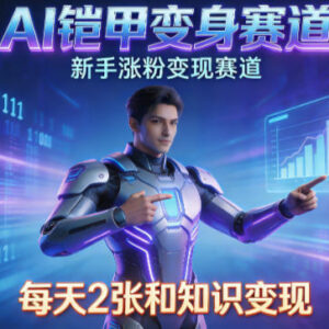 AI铠甲变身涨粉变现赛道解析 零门槛新手副业实操入门指南-雨叶虚拟资源网