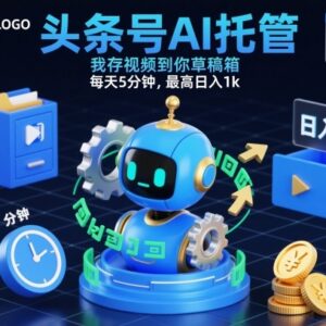 头条号AI托管懒人玩法 每天操作5分钟最高可实现日入1000元-雨叶虚拟资源网