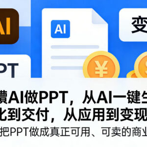 AI做PPT全流程教程 从生成优化到交付变现打造可售商业产品-雨叶虚拟资源网