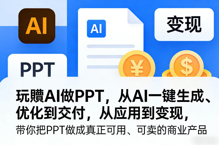 AI做PPT全流程教程 从生成优化到交付变现打造可售商业产品