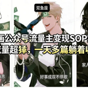 AI漫画公众号流量主变现SOP实战课 零基础可落地副业实操教程-雨叶虚拟资源网