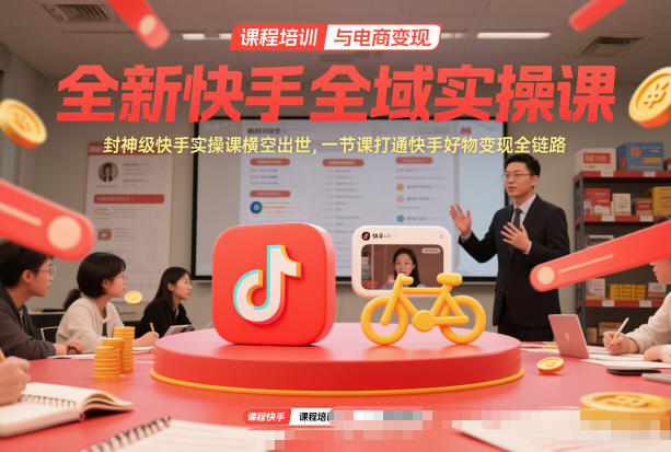 全新快手全域实操课 一节课打通快手好物变现全链路