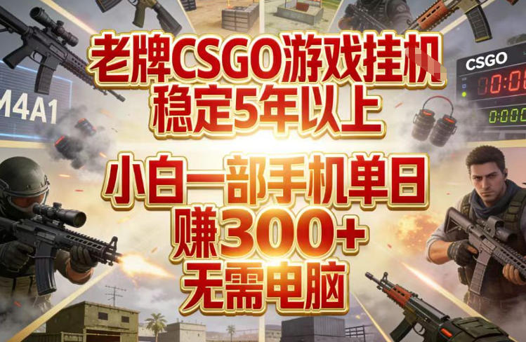 运营超5年的CSGO饰品捡漏项目 小白用手机即可单日稳定盈利