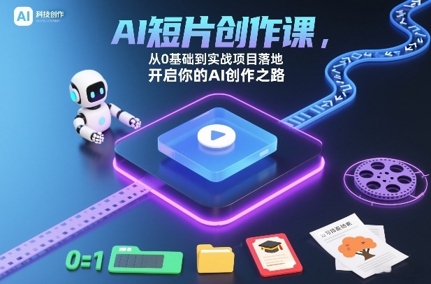 零基础AI短片创作实战课程 全流程教学从入门到项目落地