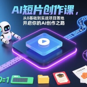 零基础AI短片创作实战课 全流程教学带你完成项目落地-雨叶虚拟资源网