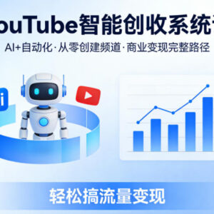 AI+自动化YouTube创收系统课 从零搭建频道到商业变现全流程教程-雨叶虚拟资源网