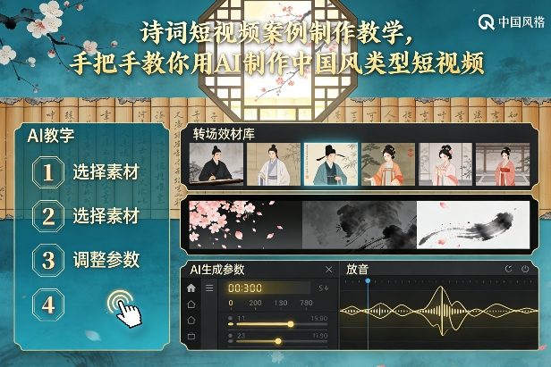 用AI制作中国风古诗词短视频教程 多经典案例实操教学