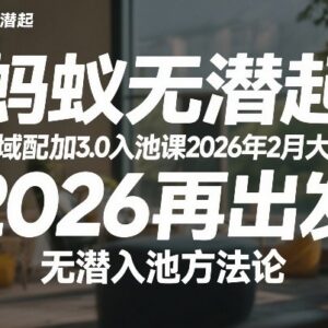 2026年2月更新 蚂蚁无潜不起全域配抖加3.0入池实操课程-雨叶虚拟资源网