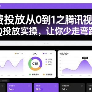 腾讯视频号ADQ付费投放从0到1实操教程 新手避坑指南-雨叶虚拟资源网