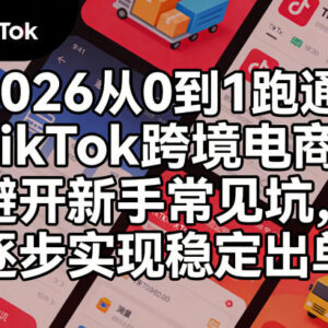2026TikTok跨境电商从0到1实操教程 避开新手坑实现稳定出单-雨叶虚拟资源网