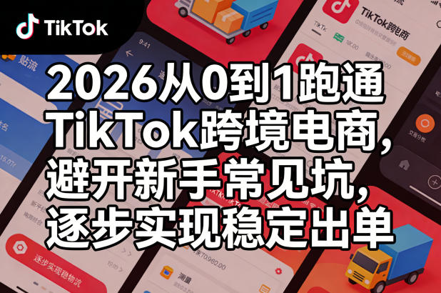 2026TikTok跨境电商从0到1实操教程 避开新手坑实现稳定出单