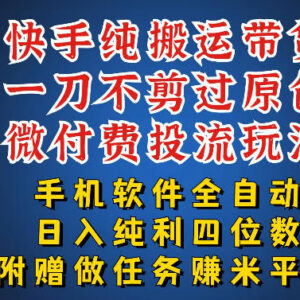 快手搬运带货实操方法分享 手机可操作适合零基础小白上手-雨叶虚拟资源网