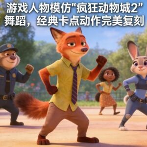 游戏人物完美复刻疯狂动物城2卡点舞蹈 配套教程可下载学习-雨叶虚拟资源网