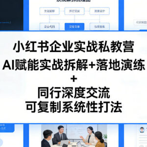2025小红书企业实战私教营 AI赋能可复制GMV增长全链路打法-雨叶虚拟资源网