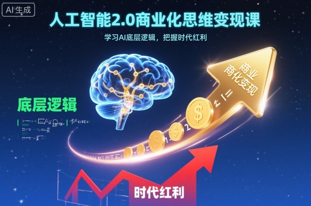 人工智能2.0商业化思维变现课 学习AI底层逻辑把握时代红利