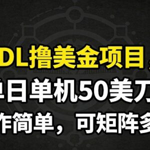 DL海外文档分享撸美金项目实操玩法 可矩阵多开单日单机50美刀-雨叶虚拟资源网
