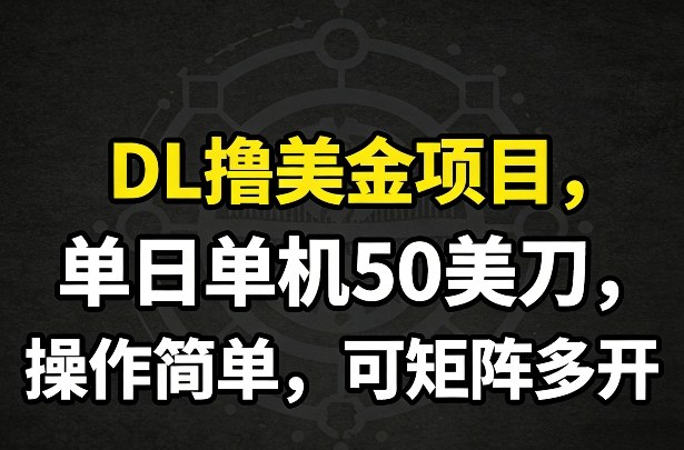 DL海外文档分享撸美金项目实操玩法 可矩阵多开单日单机50美刀