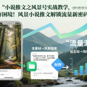 风景号小说推文实战教程 零基础快速突破创作流量瓶颈-雨叶虚拟资源网