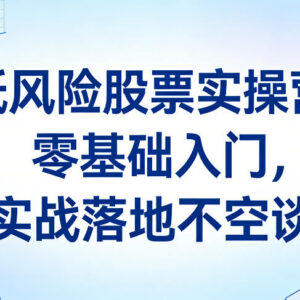 低风险股票零基础入门实操课 全流程实战落地教学-雨叶虚拟资源网