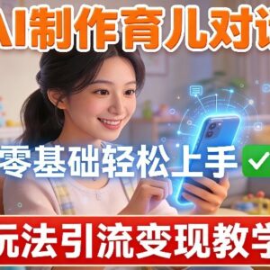 零基础AI制作育儿对话教学 引流变现全流程玩法指南-雨叶虚拟资源网