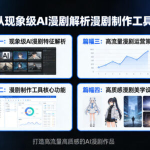 AI漫剧制作工具与方法全解析 四大模块打造高流量高质感作品-雨叶虚拟资源网